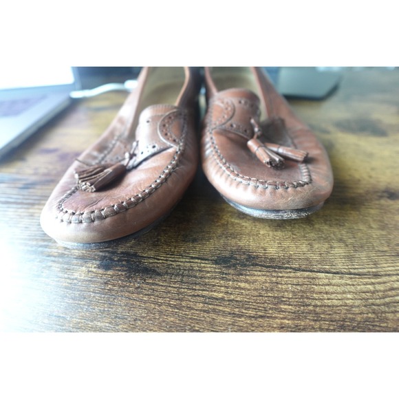 Johnston & Murphy Mens Tassel Loafer Brown Slip On Dress Shoe Size 7.5 M Leather - Picture 13 of 15